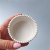 Кашпо-подсвечник ребристое бело-золотое, h3,5, d8 см G_kpm_rebr